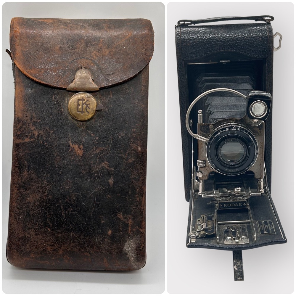 Vintage 1910-1915 Kodak No 3A Autographic Folding Pocket Camera & Case Model‎ C